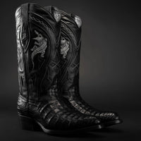 Rodeo Cartie Men”s 908 J Toe Original Caiman Belly Boot–Midnight - OriginalWestern.com