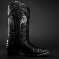 Rodeo Cartie Men”s 908 J Toe Original Caiman Belly Boot–Midnight - OriginalWestern.com