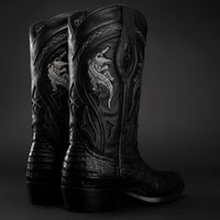 Rodeo Cartie Men”s 908 J Toe Original Caiman Belly Boot–Midnight - OriginalWestern.com
