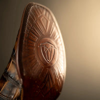 Rodeo Cartie Men”s American Alligator Tribute Cutter Boot–Tan - OriginalWestern.com