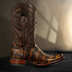 Rodeo Cartie Men”s American Alligator Tribute Cutter Boot–Tan - OriginalWestern.com