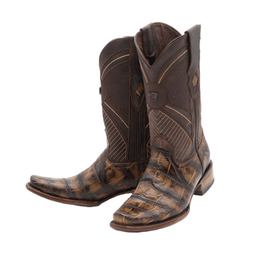 Rodeo Cartie Men's American Alligator Tribute Dubai Square Toe Boot – Tan - OriginalWestern.com