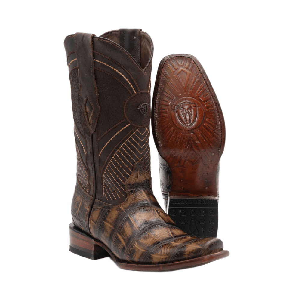 Rodeo Cartie Men's American Alligator Tribute Dubai Square Toe Boot – Tan - OriginalWestern.com