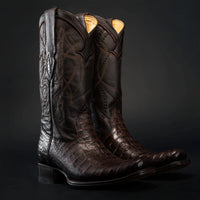 Rodeo Cartie Men's Denver Caiman Belly Tribute Boot–Coffee - OriginalWestern.com