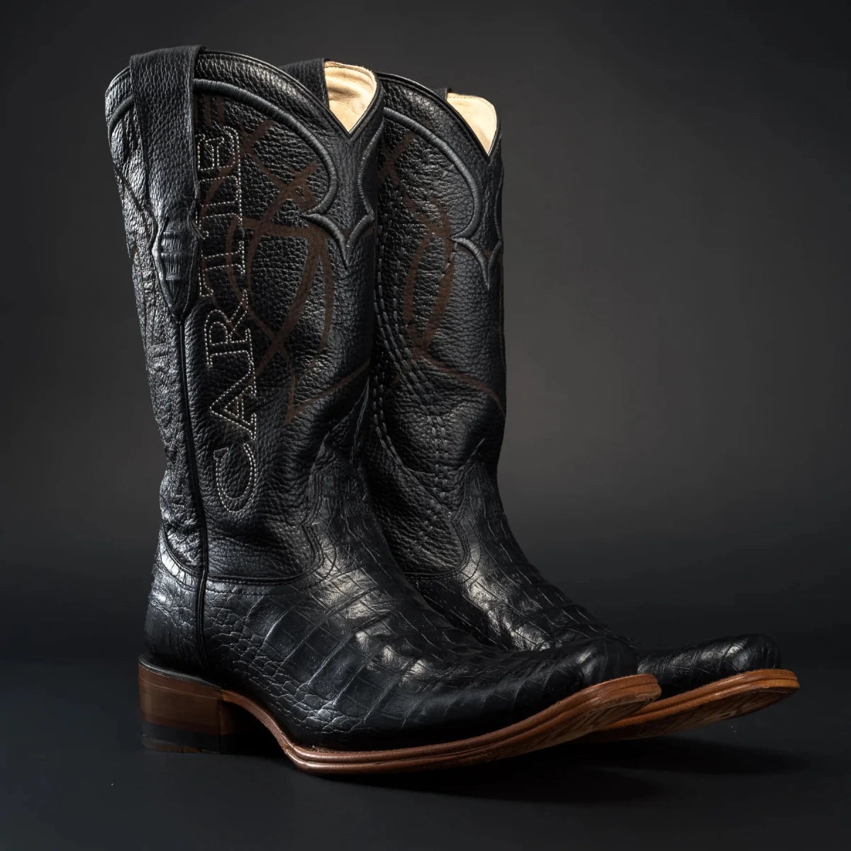 Rodeo Cartie Men's Denver Caiman Belly Tribute Boot–Midnight - OriginalWestern.com
