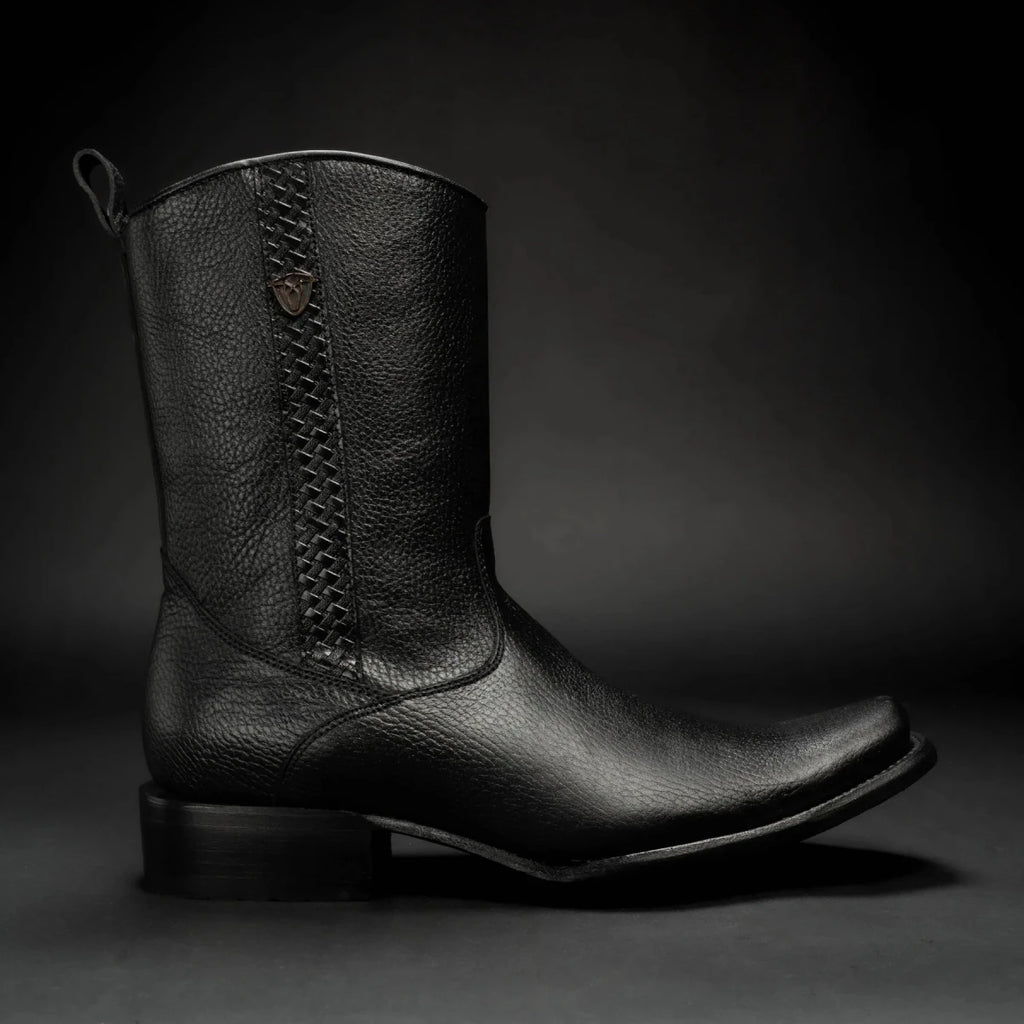 Rodeo Cartie Men”s Dubai Cutter Leather Boot– Black - OriginalWestern.com