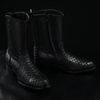Rodeo Cartie Men's Gala Python Oval Toe Roper Boots with Zipper – Black - OriginalWestern.com