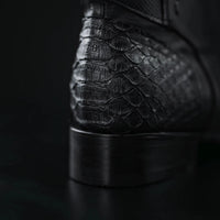 Rodeo Cartie Men's Gala Python Oval Toe Roper Boots with Zipper – Black - OriginalWestern.com