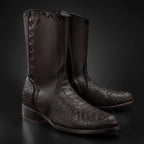 Rodeo Cartie Men's Gala Python Oval Toe Roper Boots with Zipper – Brown - OriginalWestern.com