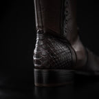 Rodeo Cartie Men's Gala Python Oval Toe Roper Boots with Zipper – Brown - OriginalWestern.com