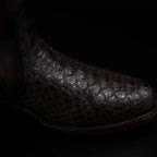 Rodeo Cartie Men's Gala Python Oval Toe Roper Boots with Zipper – Brown - OriginalWestern.com