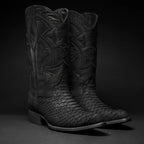Rodeo Cartie Men”s J Phyton Original Exotic Cowboy Western Boot–Black Matte - OriginalWestern.com