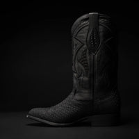 Rodeo Cartie Men”s J Phyton Original Exotic Cowboy Western Boot–Black Matte - OriginalWestern.com