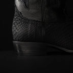 Rodeo Cartie Men”s J Phyton Original Exotic Cowboy Western Boot–Black Matte - OriginalWestern.com