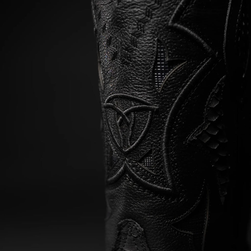 Rodeo Cartie Men”s J Phyton Original Exotic Cowboy Western Boot–Black Matte - OriginalWestern.com