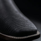Rodeo Cartie Men”s Mamba Lizard Tribute Cowboy Ankle Square Toe Boot–Black - OriginalWestern.com