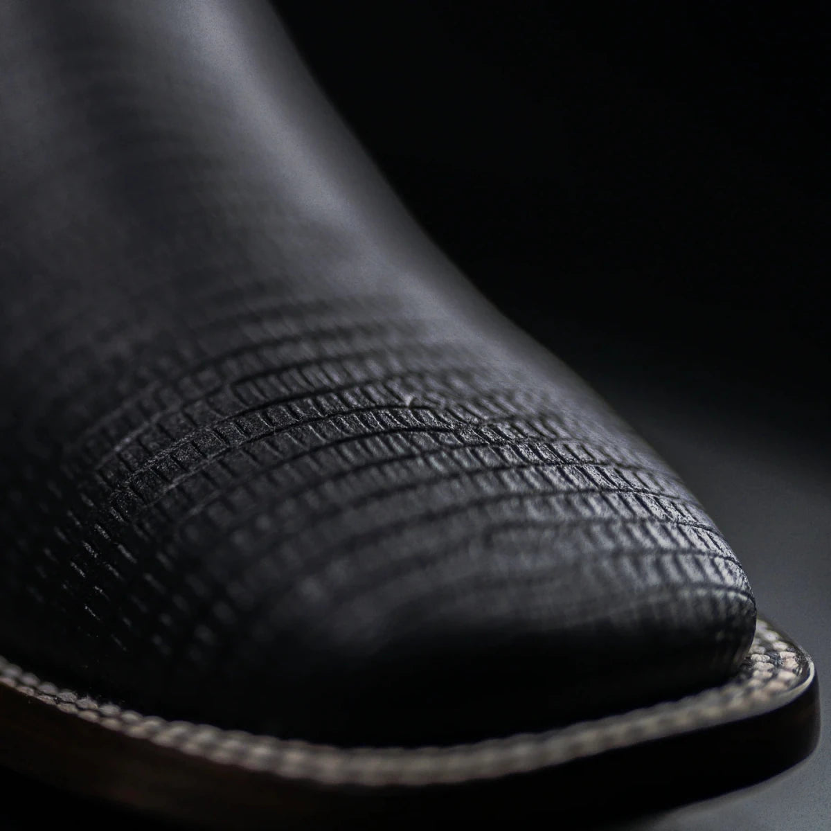 Rodeo Cartie Men”s Mamba Lizard Tribute Cowboy Ankle Square Toe Boot–Black - OriginalWestern.com