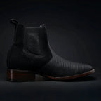 Rodeo Cartie Men”s Mamba Lizard Tribute Cowboy Ankle Square Toe Boot–Black - OriginalWestern.com