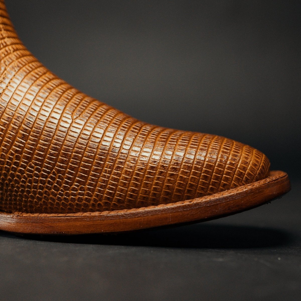 Rodeo Cartie Men”s Mamba Lizard Tribute Cowboy Ankle Square Toe Boot–Sunlit Sand - OriginalWestern.com