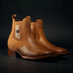Rodeo Cartie Men”s Mamba Lizard Tribute Cowboy Ankle Square Toe Boot–Sunlit Sand - OriginalWestern.com