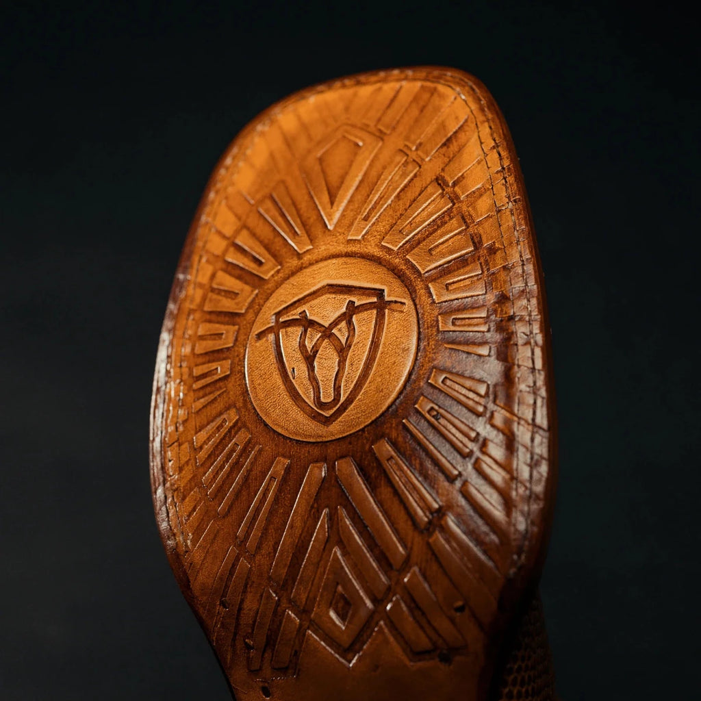 Rodeo Cartie Men”s Mamba Lizard Tribute Cowboy Ankle Square Toe Boot–Sunlit Sand - OriginalWestern.com