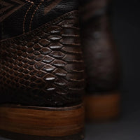 Rodeo Cartie Men”s Mamba Phyton Tribute Boot–Belt Combo–Tobacco - OriginalWestern.com