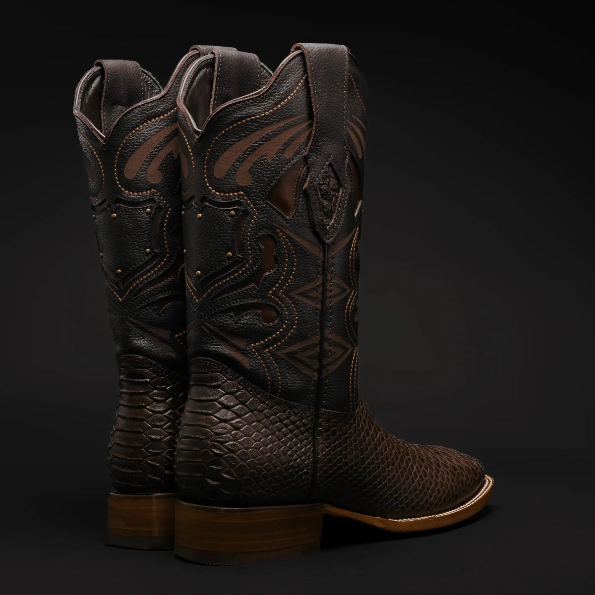 Rodeo Cartie Men”s Mamba Phyton Tribute Boot–Belt Combo–Tobacco - OriginalWestern.com