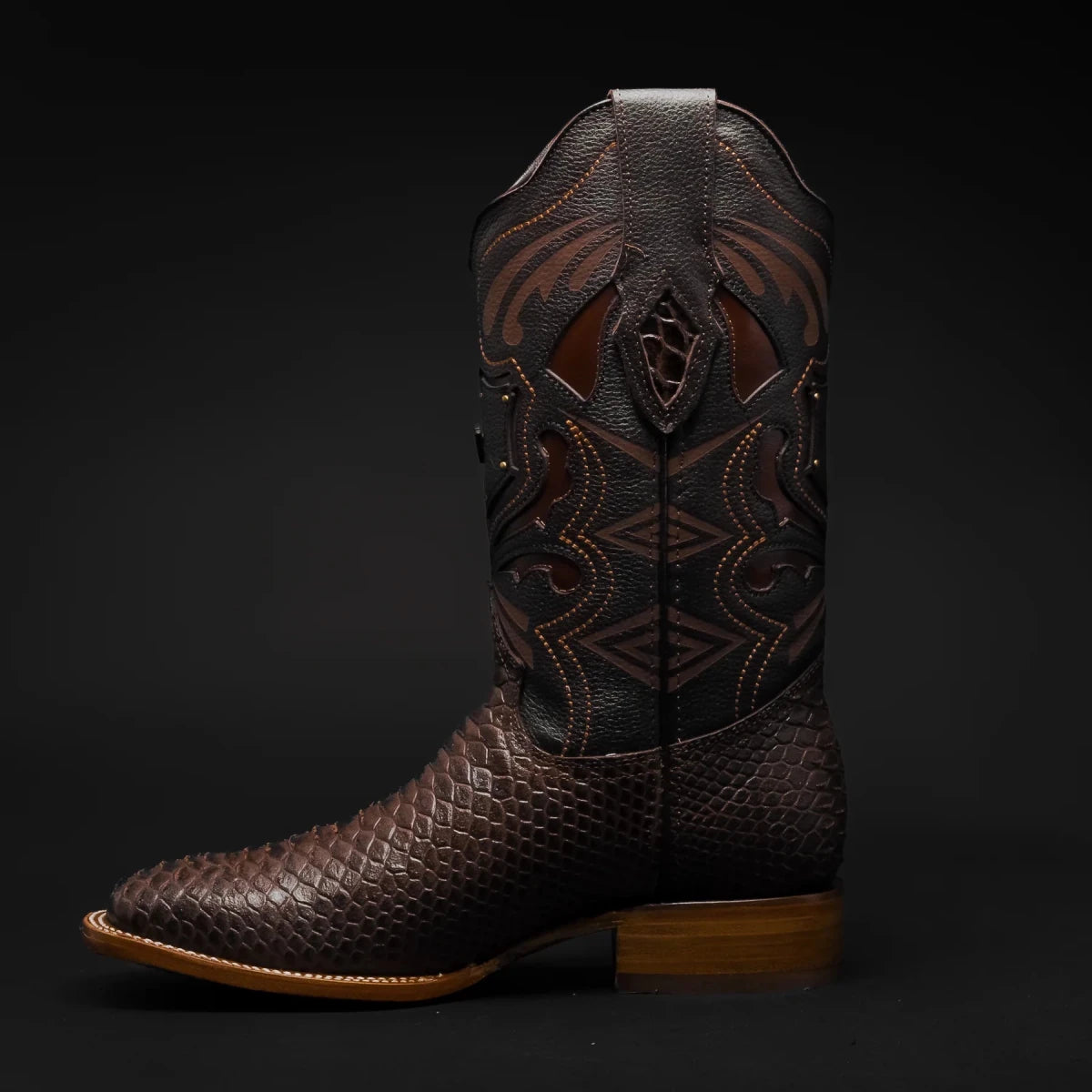 Rodeo Cartie Men”s Mamba Phyton Tribute Boot–Belt Combo–Tobacco - OriginalWestern.com