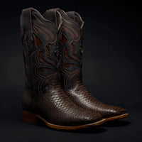 Rodeo Cartie Men”s Mamba Phyton Tribute Boot–Belt Combo–Tobacco - OriginalWestern.com