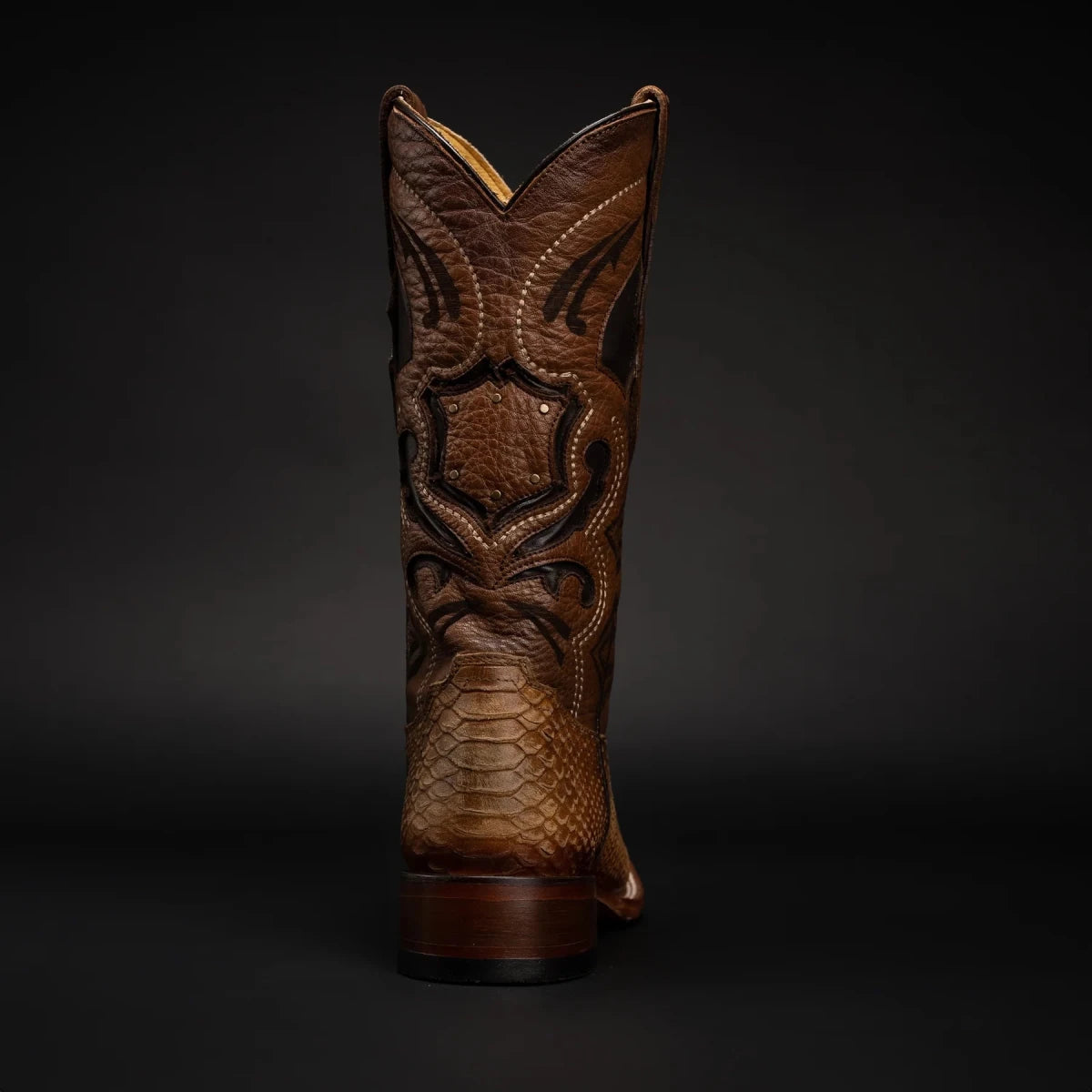 Rodeo Cartie Men”s Mamba Phyton Tribute Square Toe Boot–Auburn - OriginalWestern.com