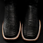Rodeo Cartie Men”s Mamba Phyton Tribute Square Toe Boot – Black - OriginalWestern.com