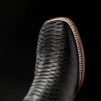 Rodeo Cartie Men”s Mamba Phyton Tribute Square Toe Boot – Black - OriginalWestern.com
