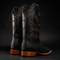 Rodeo Cartie Men”s Mamba Phyton Tribute Square Toe Boot – Black - OriginalWestern.com