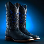 Rodeo Cartie Men”s Mamba Phyton Tribute Square Toe Boot–Dark Knight - OriginalWestern.com