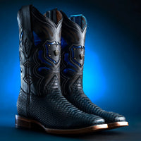 Rodeo Cartie Men”s Mamba Phyton Tribute Square Toe Boot–Dark Knight - OriginalWestern.com