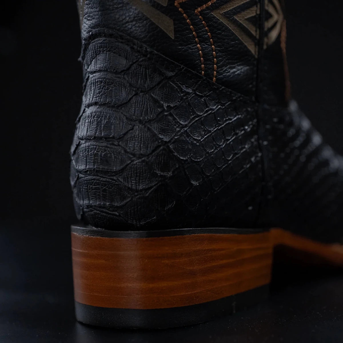 Rodeo Cartie Men's Mamba Series II Phyton Print Square Toe Boots – Black - OriginalWestern.com