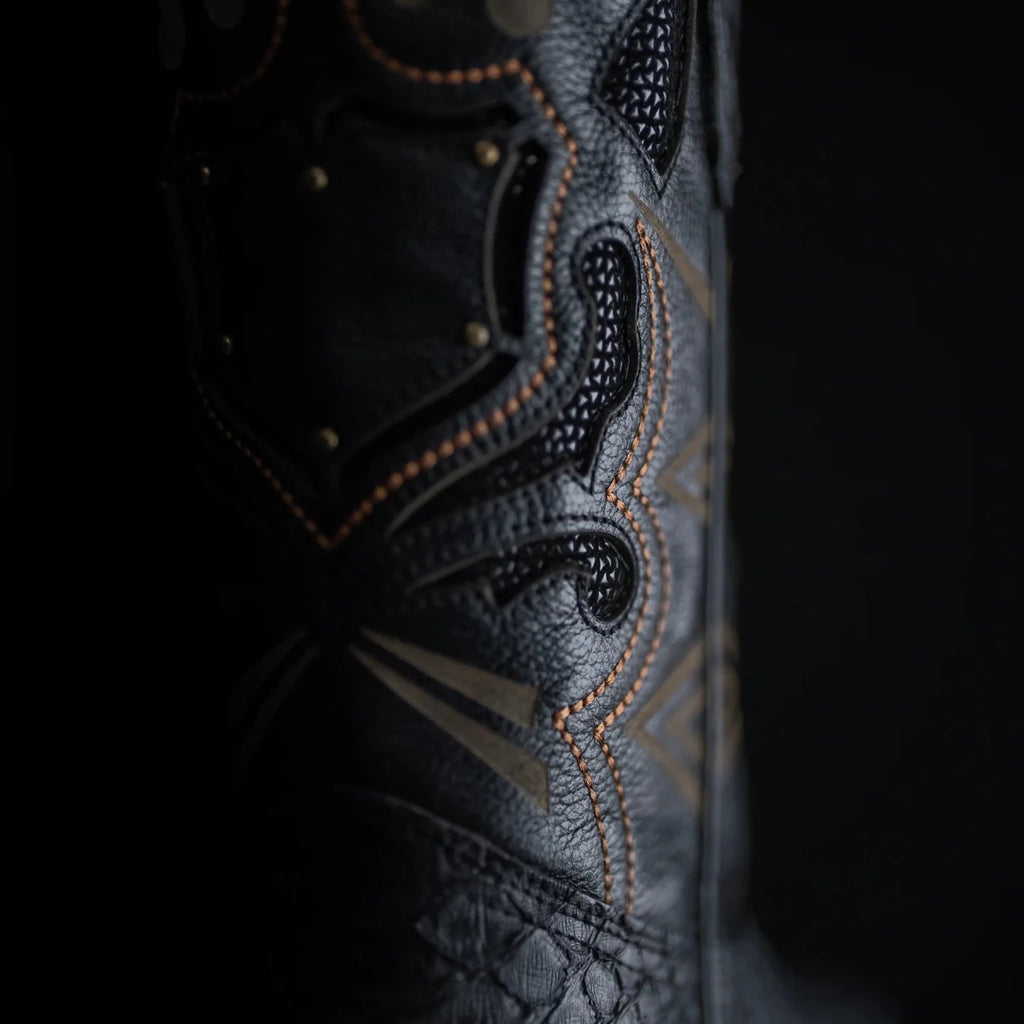 Rodeo Cartie Men's Mamba Series II Phyton Print Square Toe Boots – Black - OriginalWestern.com