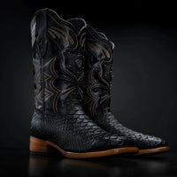 Rodeo Cartie Men's Mamba Series II Phyton Print Square Toe Boots – Black - OriginalWestern.com