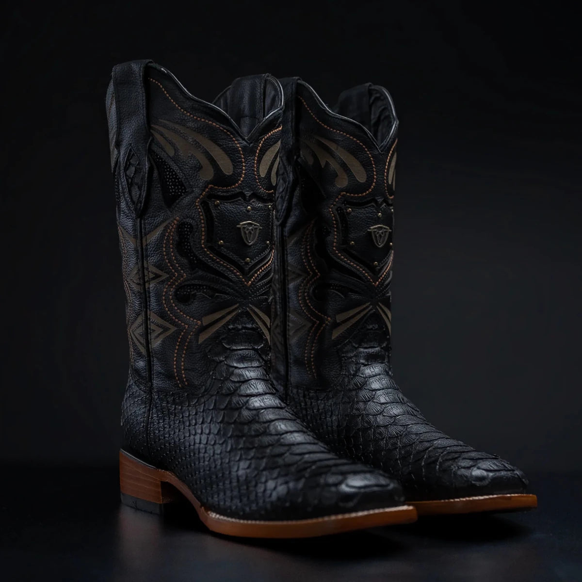 Rodeo Cartie Men's Mamba Series II Phyton Print Square Toe Boots – Black - OriginalWestern.com