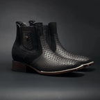 Rodeo Cartie Men”s Mamba Strike Phyton Square Toe Boot–Belt Combo Black - OriginalWestern.com
