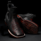 Rodeo Cartie Men”s Mamba Strike Phyton Square Toe Boot–Belt Combo–Red Venom - OriginalWestern.com