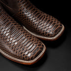 Rodeo Cartie Men”s Mamba Strike Phyton Tribute Toe Boot–Belt Combo–Tobacco - OriginalWestern.com