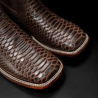 Rodeo Cartie Men”s Mamba Strike Phyton Tribute Toe Boot–Belt Combo–Tobacco - OriginalWestern.com