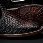 Rodeo Cartie Men”s Mamba Strike Python Tribute Ankle Toe Boot–Red Venom - OriginalWestern.com