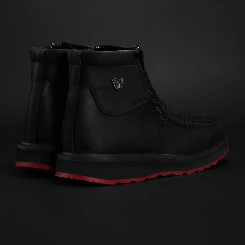 Rodeo Cartie Men”s Marcoa Contemporany Braided Western Boot–Black - OriginalWestern.com