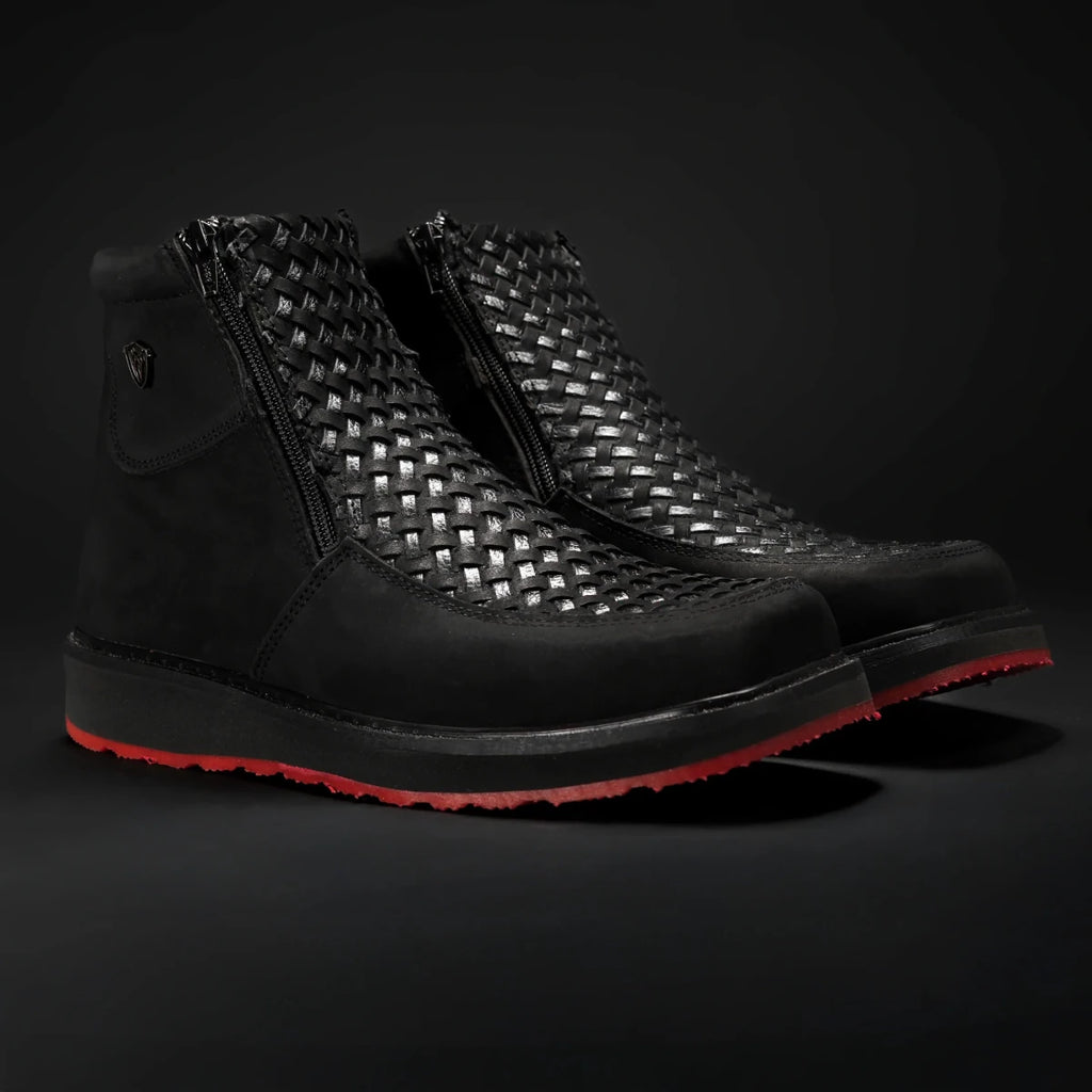 Rodeo Cartie Men”s Marcoa Contemporany Braided Western Boot–Black - OriginalWestern.com