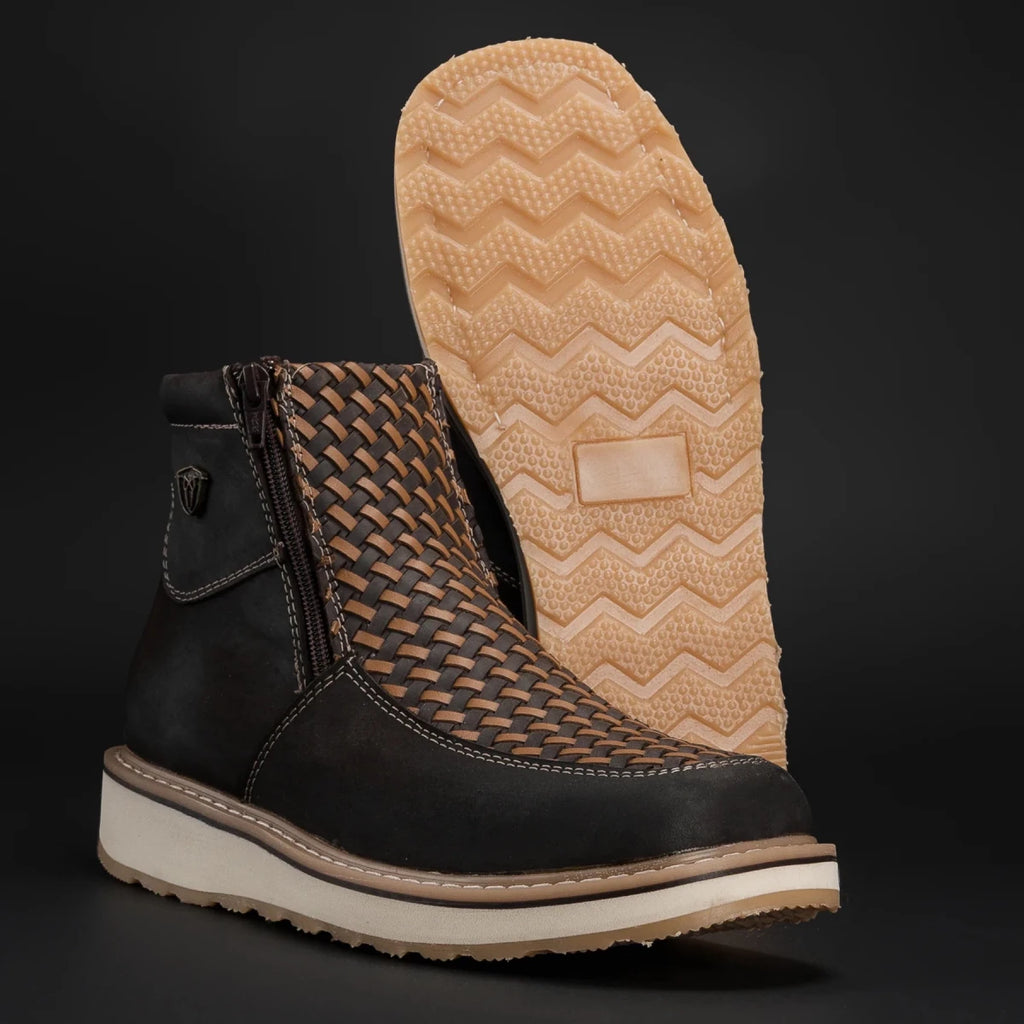 Rodeo Cartie Men”s Marcoa Contemporany Braided Western Boot–Brown - OriginalWestern.com