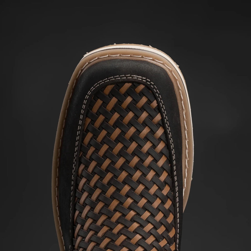 Rodeo Cartie Men”s Marcoa Contemporany Braided Western Boot–Brown - OriginalWestern.com