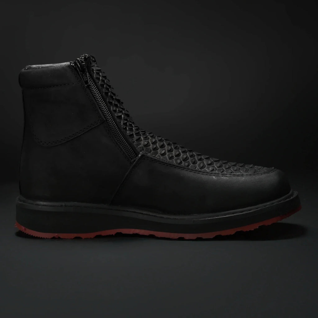 Rodeo Cartie Men's Marcoa Contemporany Phyton Western Boot–Black - OriginalWestern.com