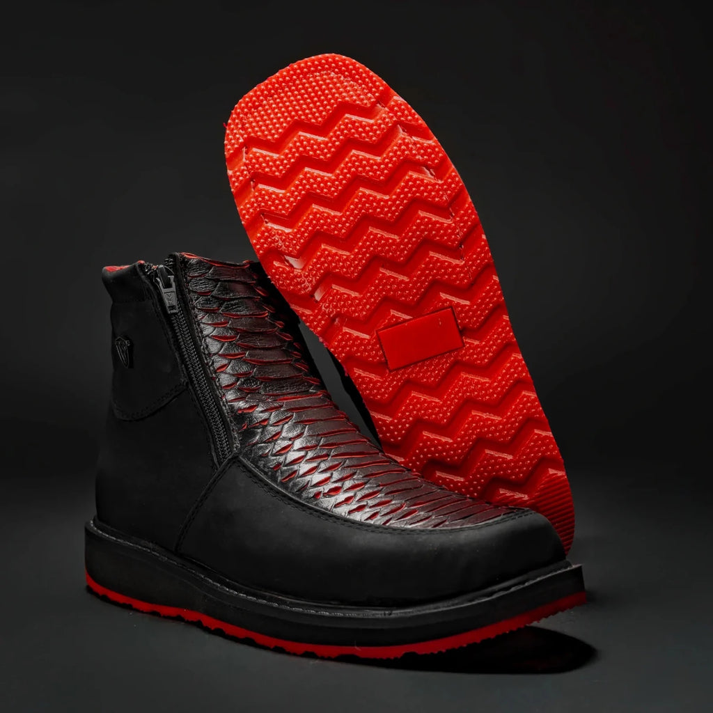 Rodeo Cartie Men's Marcoa Contemporany Phyton Western Boot–Red Venom - OriginalWestern.com